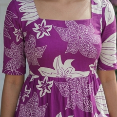 Royal Orchid Square Neck Midi Dress