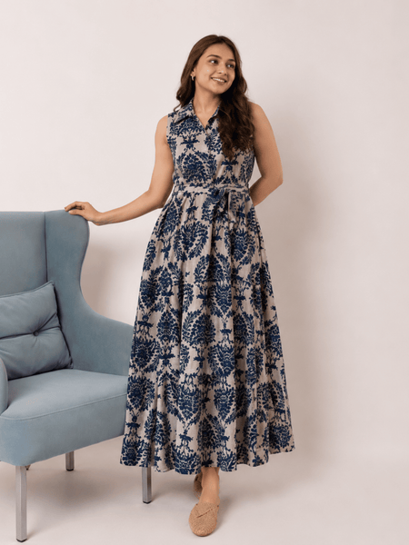 Women's  Printed Sleeveless  Dress | Elegant Casual Dress