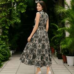 Women's  Printed Sleeveless  Dress | Elegant Casual Dress