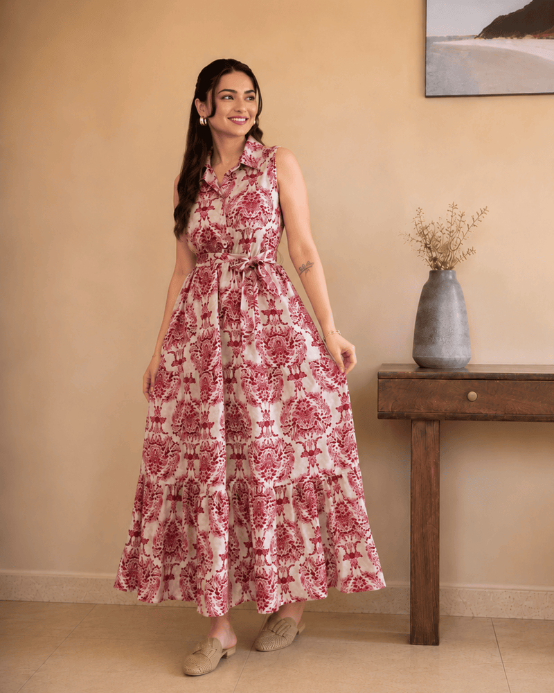 Women's  Printed Sleeveless  Dress | Elegant Casual Dress