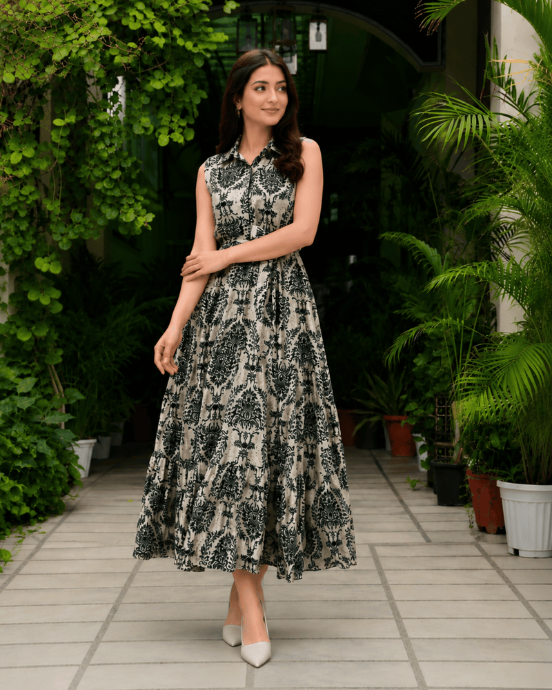 Women's  Printed Sleeveless  Dress | Elegant Casual Dress