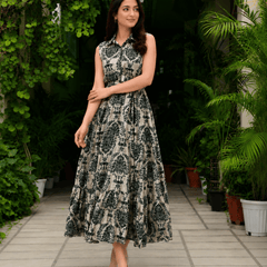 Women's  Printed Sleeveless  Dress | Elegant Casual Dress