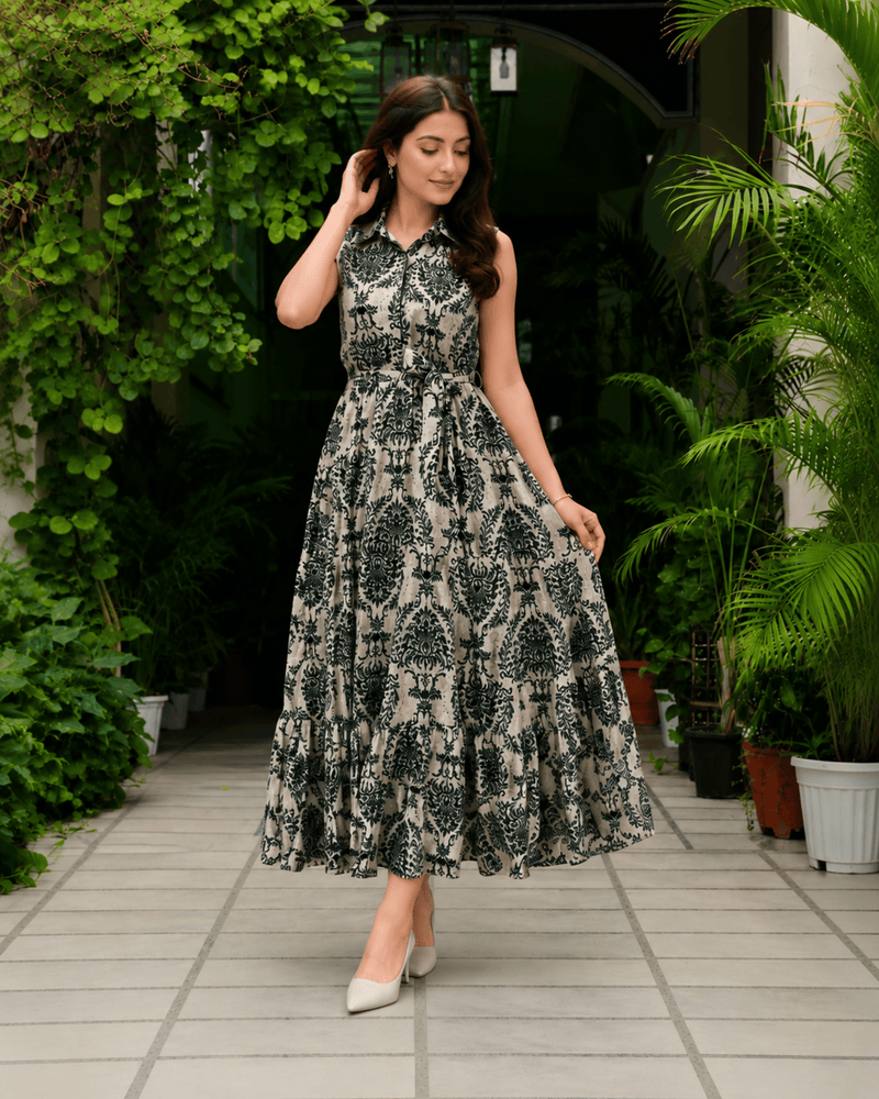 Women's  Printed Sleeveless  Dress | Elegant Casual Dress