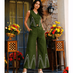 Cotton Flex Sleeveless Co-Ord Set
