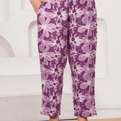 Women's Purple Floral Printed Rayon Kurta Set | Elegant Casual & Ethnic Wear