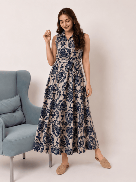 Women's  Printed Sleeveless  Dress | Elegant Casual Dress