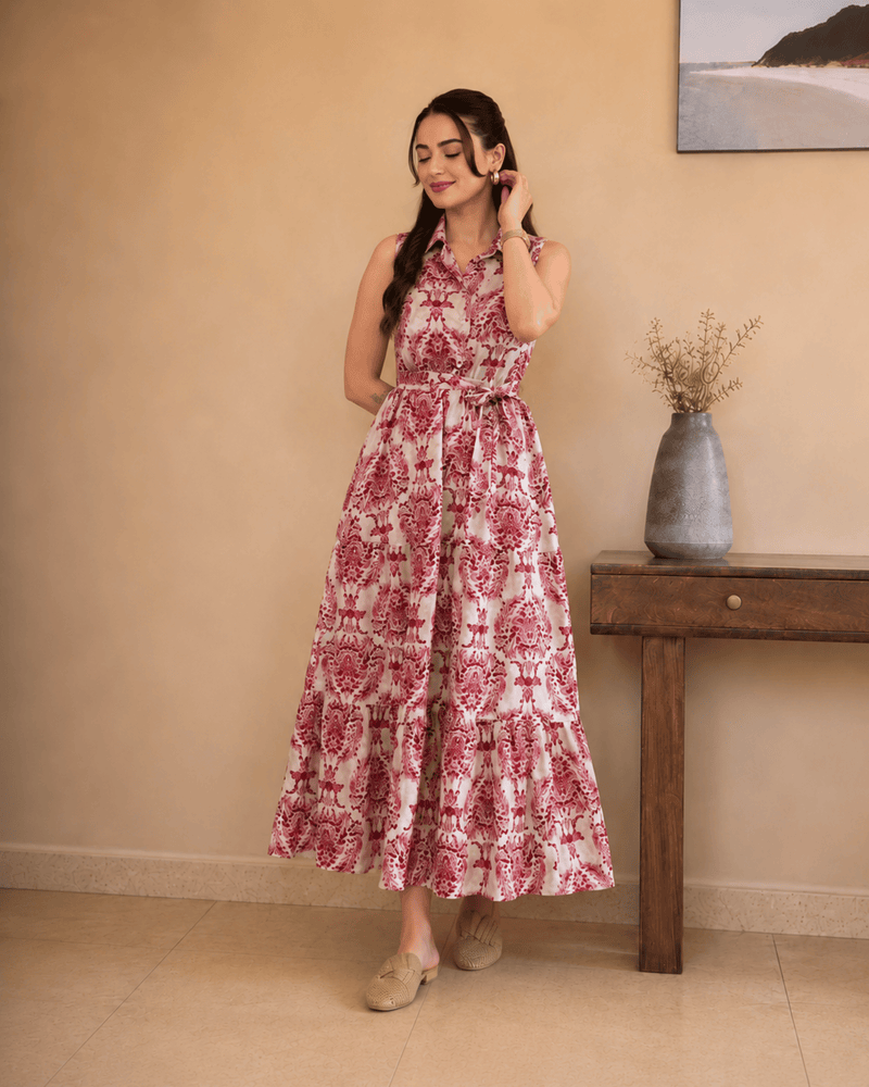 Women's  Printed Sleeveless  Dress | Elegant Casual Dress