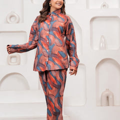 Abstract Print Rayon Co-Ord Set