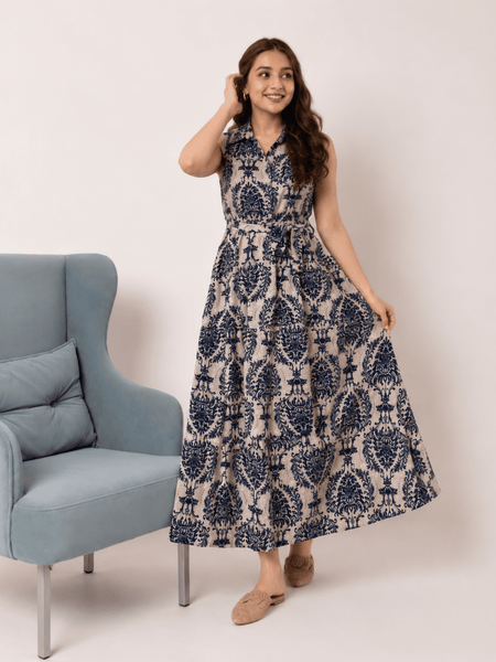 Women's  Printed Sleeveless  Dress | Elegant Casual Dress