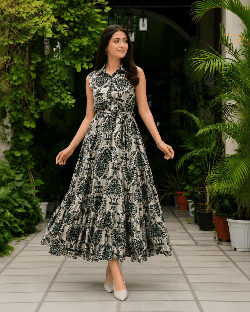 Women's  Printed Sleeveless  Dress | Elegant Casual Dress