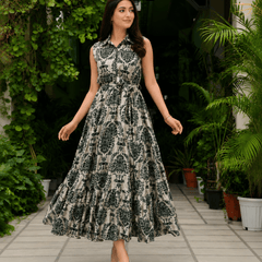 Women's  Printed Sleeveless  Dress | Elegant Casual Dress