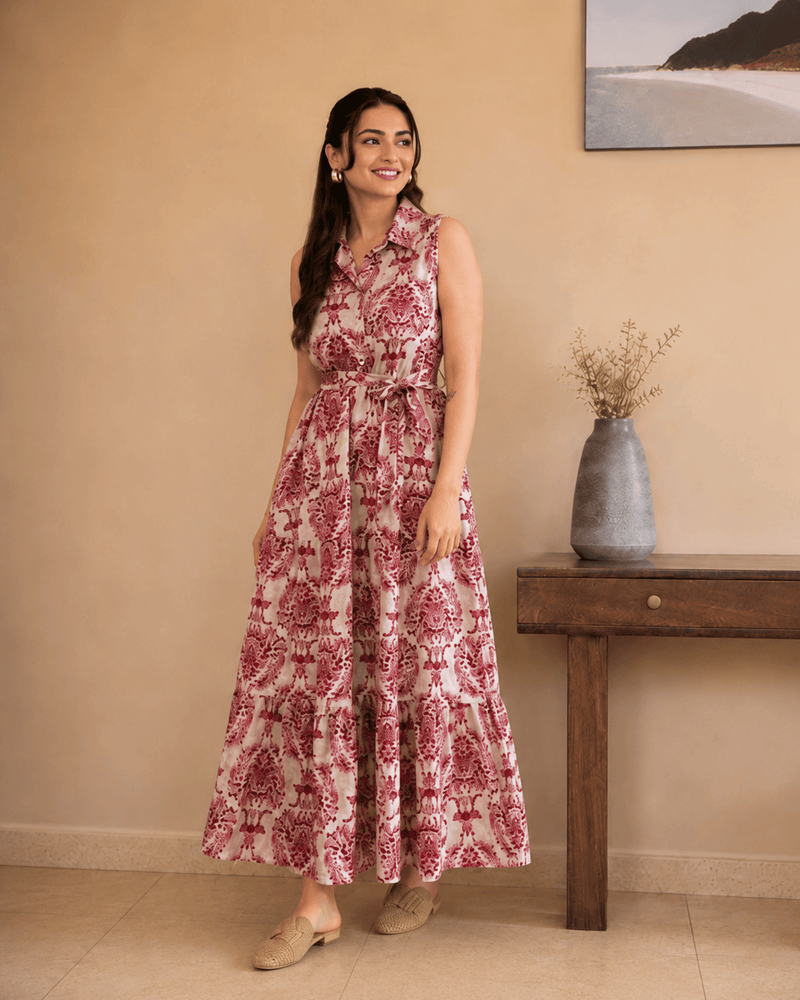 Women's  Printed Sleeveless  Dress | Elegant Casual Dress