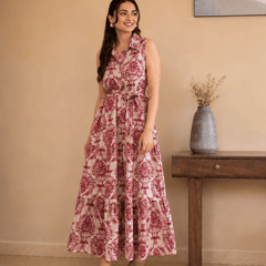 Women's  Printed Sleeveless  Dress | Elegant Casual Dress
