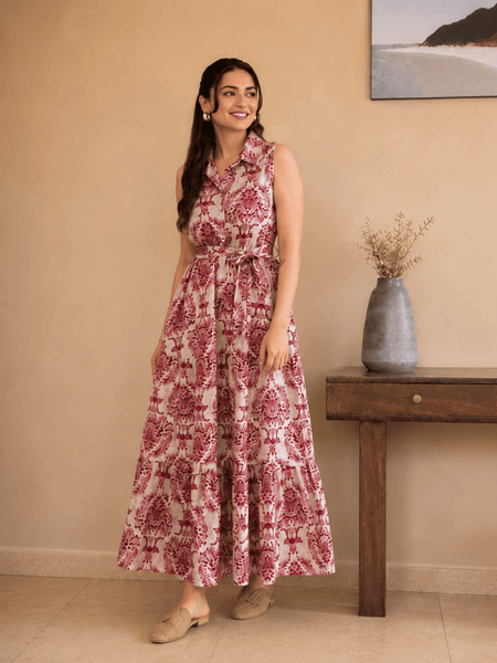 Women's  Printed Sleeveless  Dress | Elegant Casual Dress