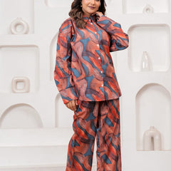Abstract Print Rayon Co-Ord Set