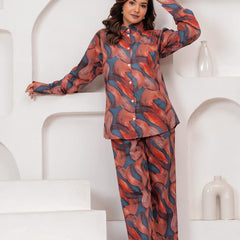 Abstract Print Rayon Co-Ord Set