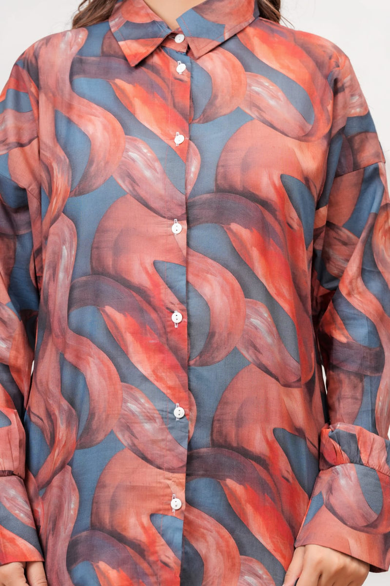 Abstract Print Rayon Co-Ord Set