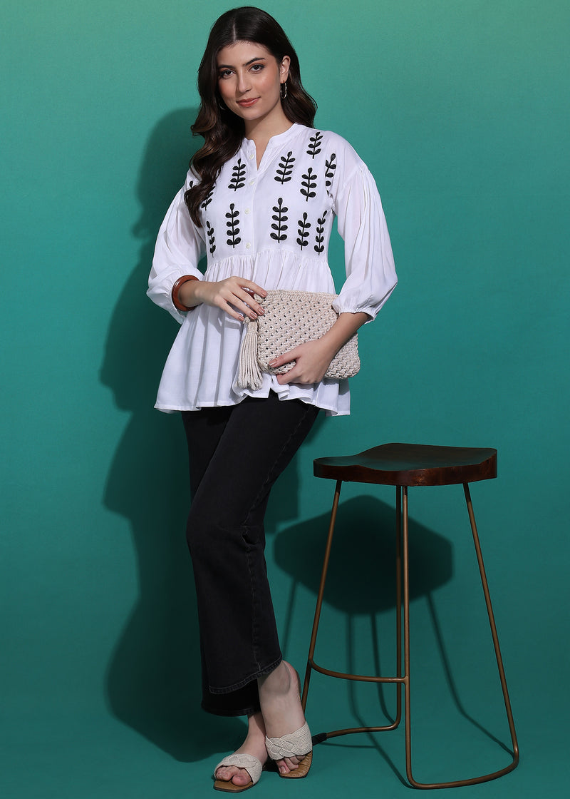 Women's Embroidered Rayon Top