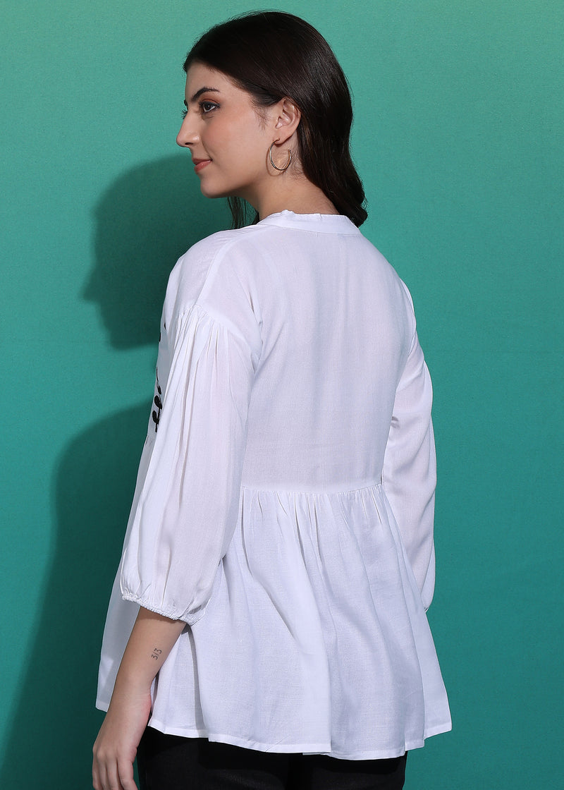Women's Embroidered Rayon Top