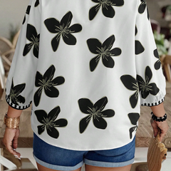 Women's Black Printed Rayon Everyday Top