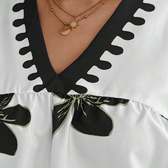 Women's Black Printed Rayon Everyday Top
