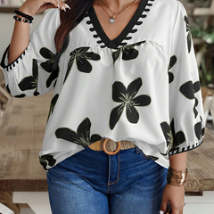 Women's Black Printed Rayon Everyday Top