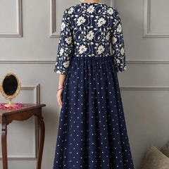 Indigo Charm Printed Anarkali
