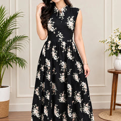 Midnight Bloom Flare Dress