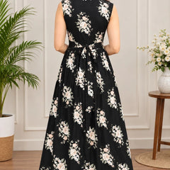 Midnight Bloom Flare Dress