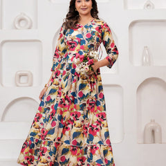 Multicolor Floral Print Wrap Style Kurti