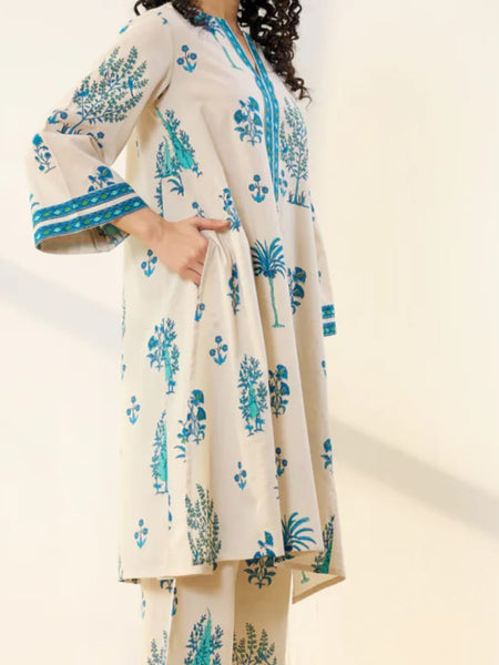 Blue Bloom Cotton Kurta Palazzo Co-ord Set