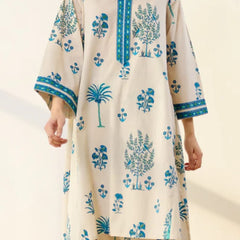 Blue Bloom Cotton Kurta Palazzo Co-ord Set