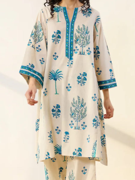 Blue Bloom Cotton Kurta Palazzo Co-ord Set