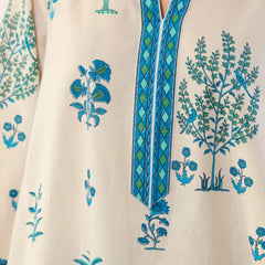 Blue Bloom Cotton Kurta Palazzo Co-ord Set
