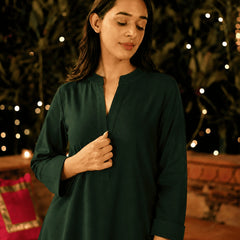 Women's Premium Solid Cotton Co-Ord Set | Elegant Kurta & Pegged Pants