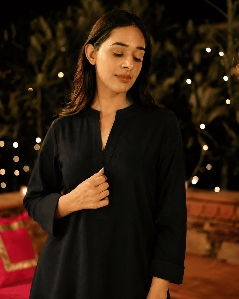 Women's Premium Solid Cotton Co-Ord Set | Elegant Kurta & Pegged Pants