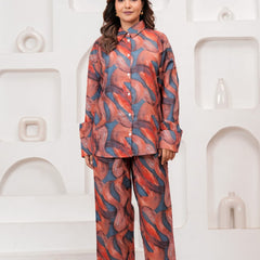 Abstract Print Rayon Co-Ord Set