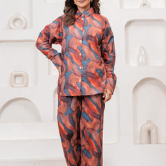 Abstract Print Rayon Co-Ord Set